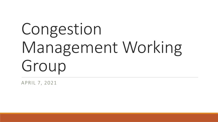 congestion management working group n.w