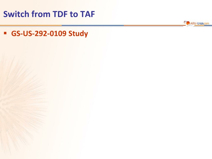 switch from tdf to taf n.w