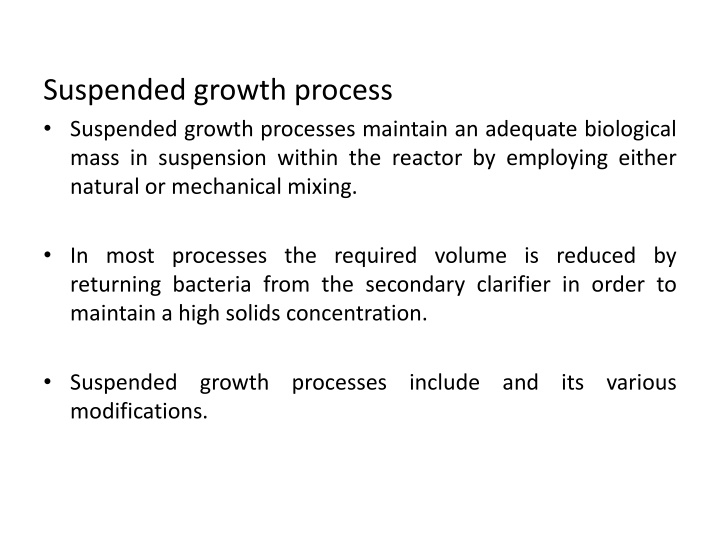 suspended growth process suspended growth n.w