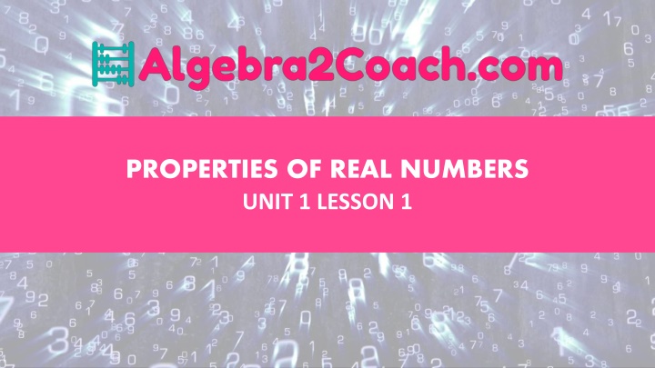 properties of real numbers unit 1 lesson 1 n.w