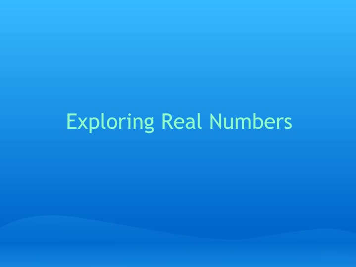 exploring real numbers n.w