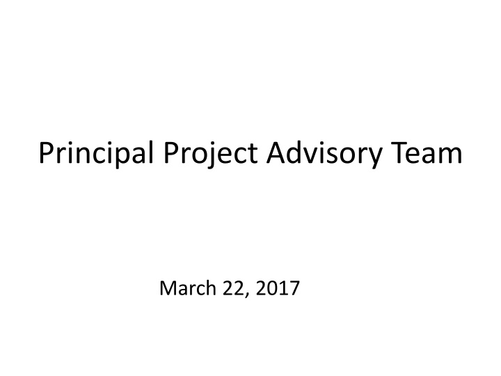 principal project advisory team n.w