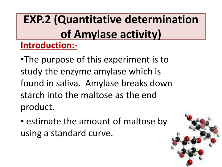 Quantitative Determination of Amylase Activity Experiment
