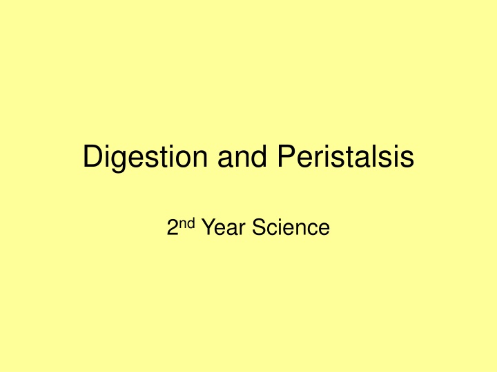 digestion and peristalsis n.w