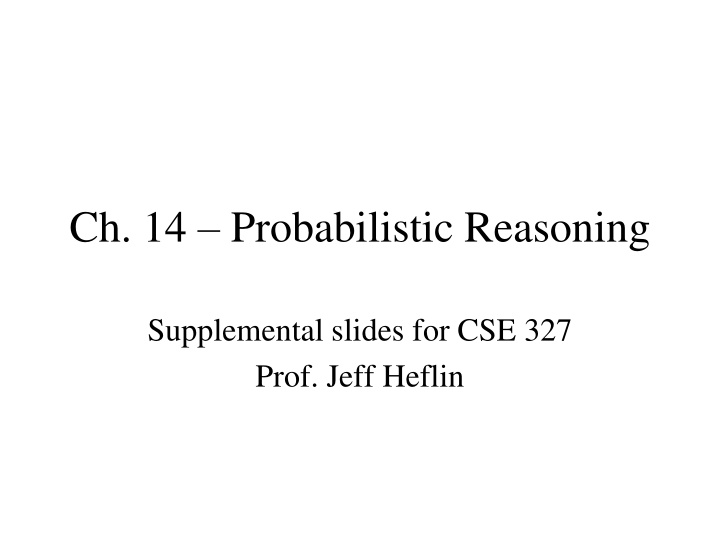 ch 14 probabilistic reasoning n.w