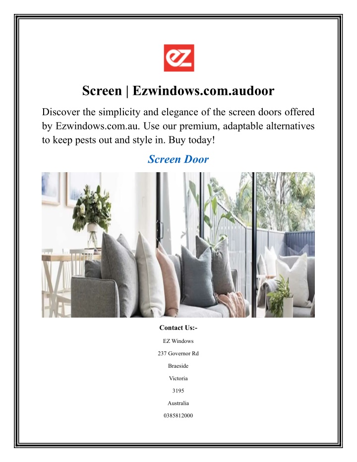 screen ezwindows com audoor n.w