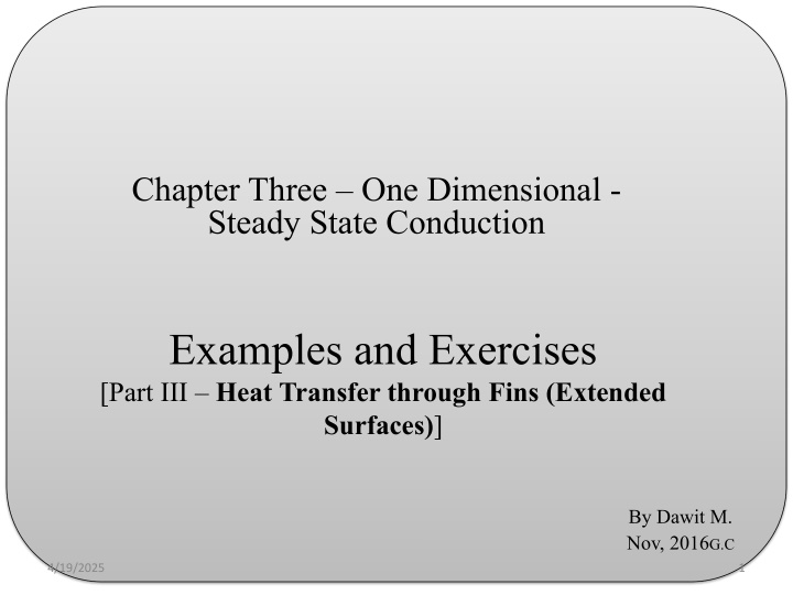 chapter three one dimensional steady state n.w