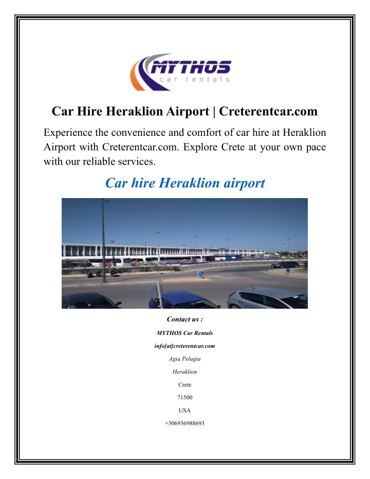 car hire heraklion airport creterentcar com n.w