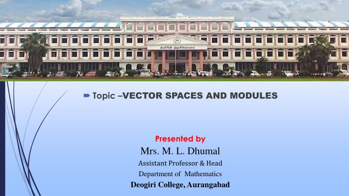 topic vector spaces and modules n.w