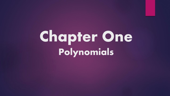 chapter one polynomials n.w