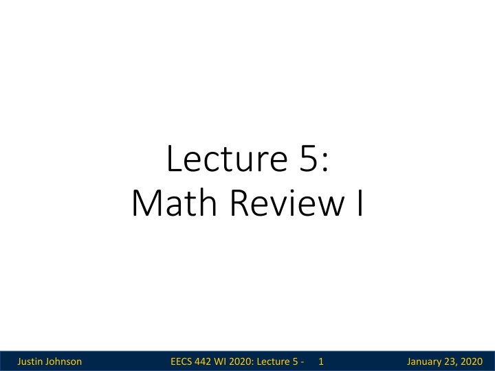 lecture 5 math review i n.w
