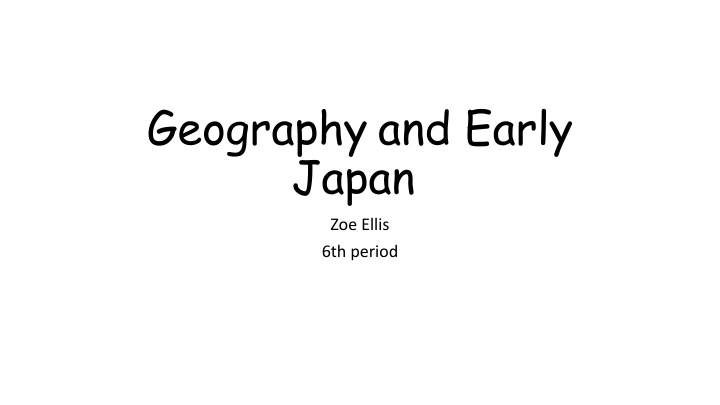 geography and early japan n.w