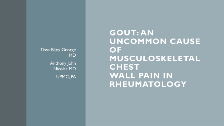 gout an uncommon cause of musculoskeletal chest n.w
