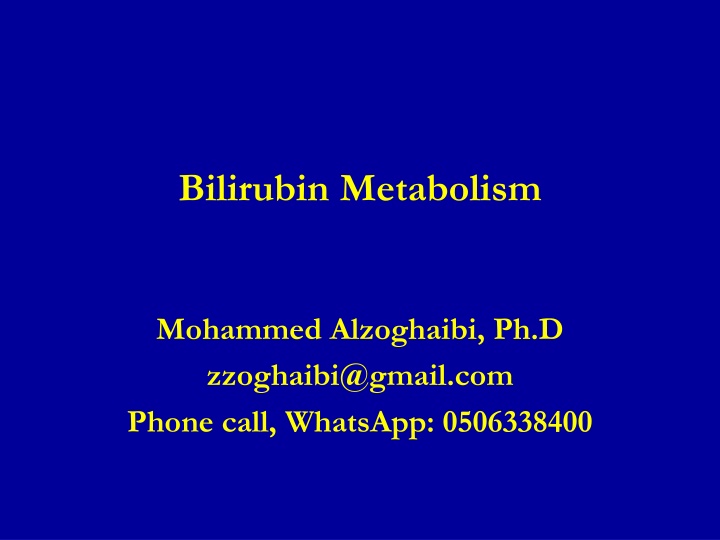 bilirubin metabolism n.w