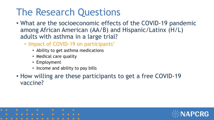 the research questions what are the socioeconomic n.w
