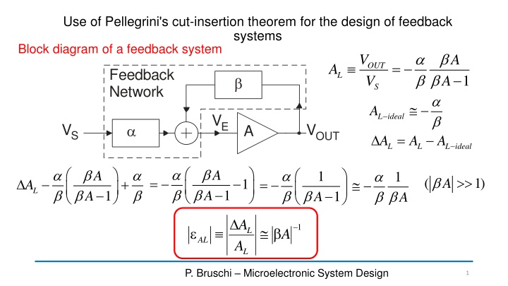 use of pellegrini s cut insertion theorem n.w