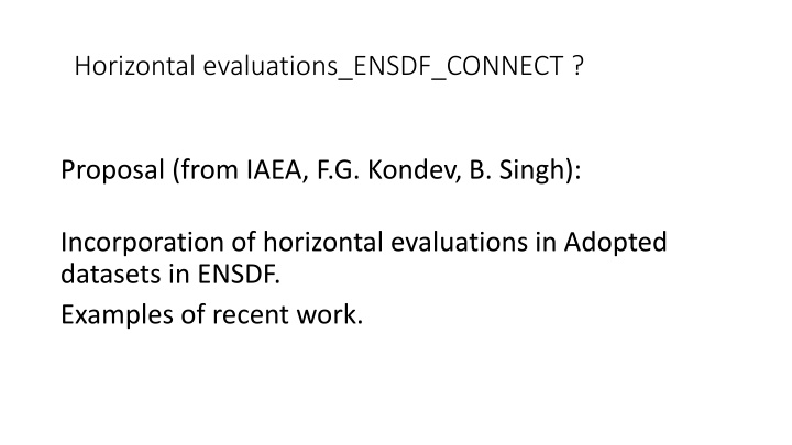 horizontal evaluations ensdf connect n.w