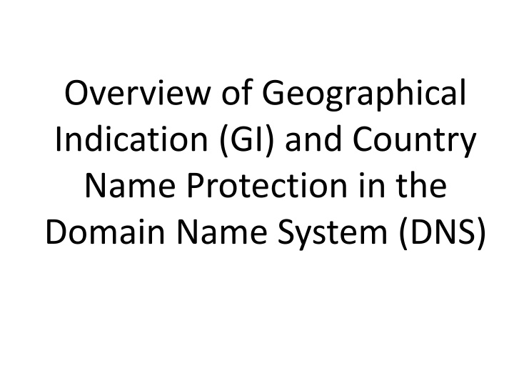 overview of geographical indication n.w