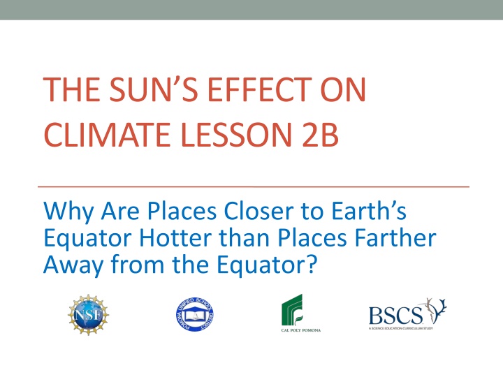 the sun s effect on climate lesson 2b n.w