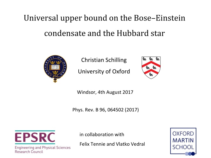 universal upper bound on the bose einstein n.w