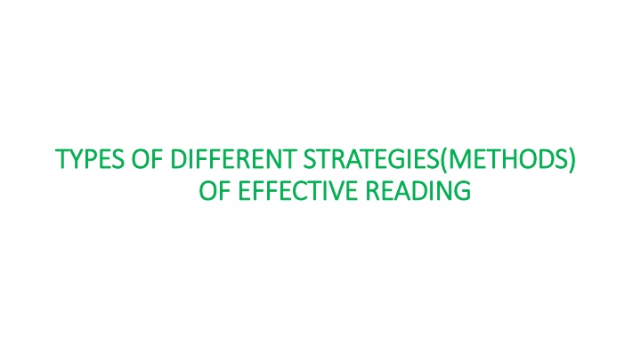 Effective Reading Strategies: Skimming, Scanning, Intensive, and Extensive