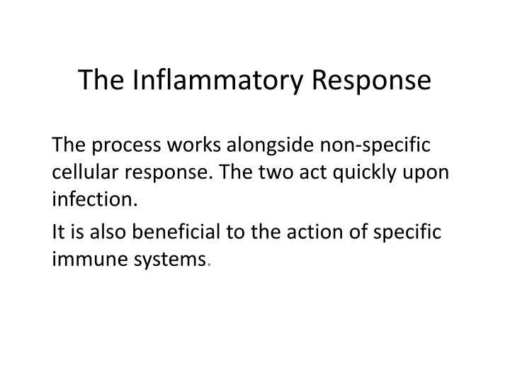 the inflammatory response n.w