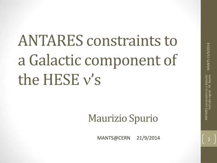 antares constraints to a galactic component n.w