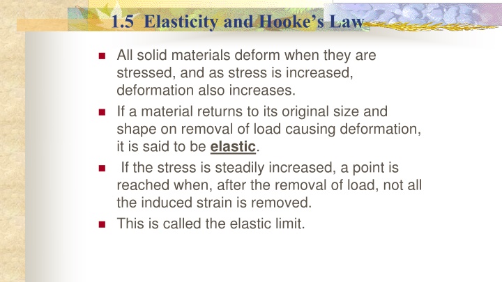 1 5 elasticity and hooke s law n.w