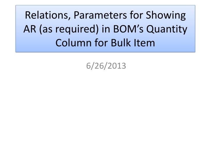 relations parameters for showing ar as required n.w