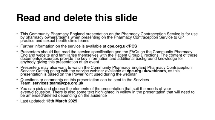 read and delete this slide n.w