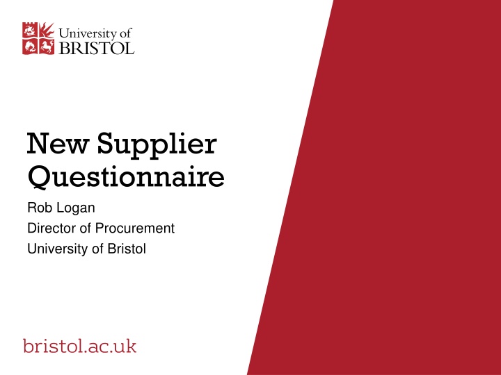 new supplier questionnaire rob logan director n.w