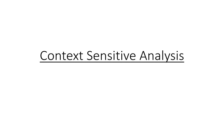 context sensitive analysis n.w