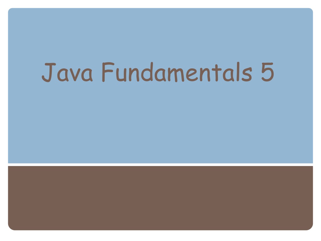 java fundamentals 5 n.w