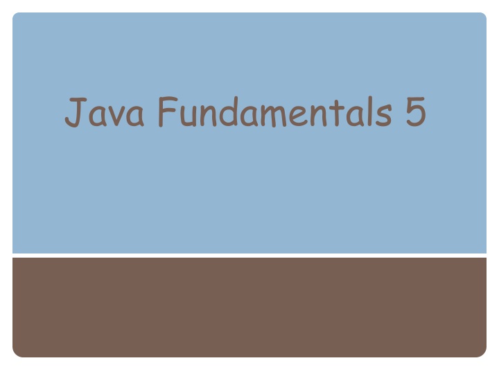 java fundamentals 5 n.w