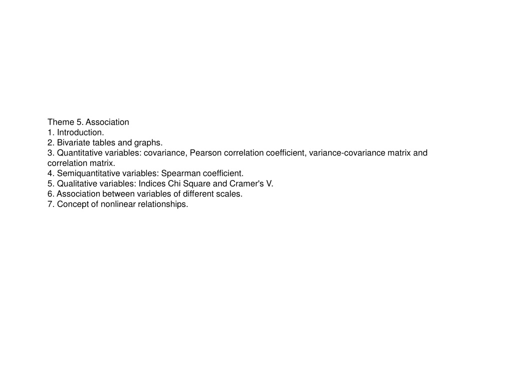theme 5 association 1 introduction 2 bivariate n.w