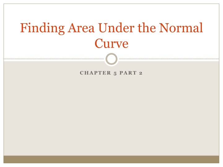 finding area under the normal curve n.w