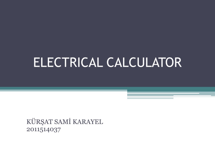 electrical calculator n.w