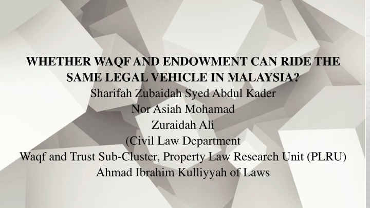 whether waqf and endowment can ride the same n.w