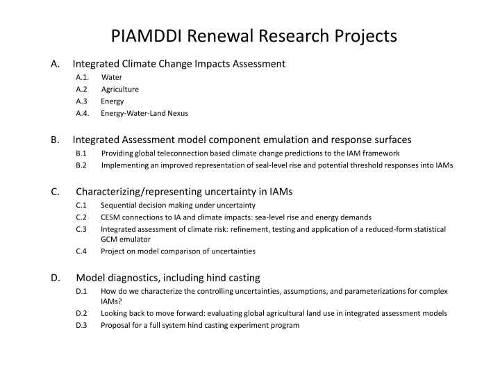 piamddi renewal research projects n.w
