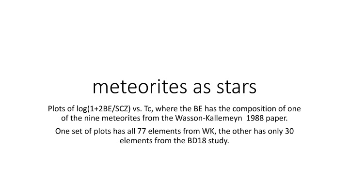 meteorites as stars n.w