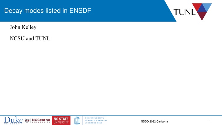 decay modes listed in ensdf n.w