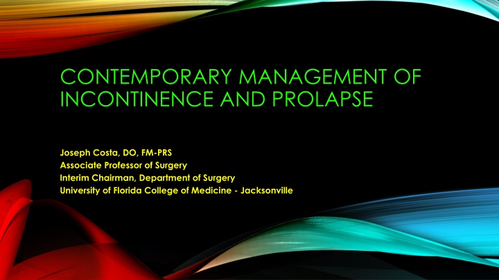 contemporary management of incontinence n.w