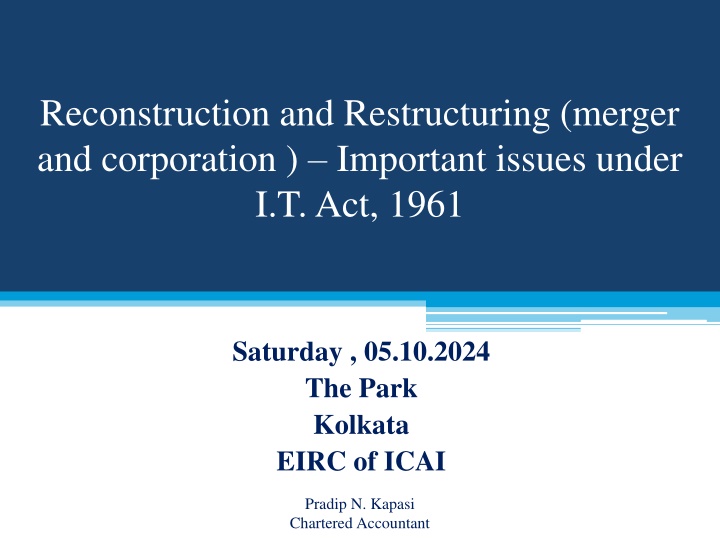 reconstruction and restructuring merger n.w