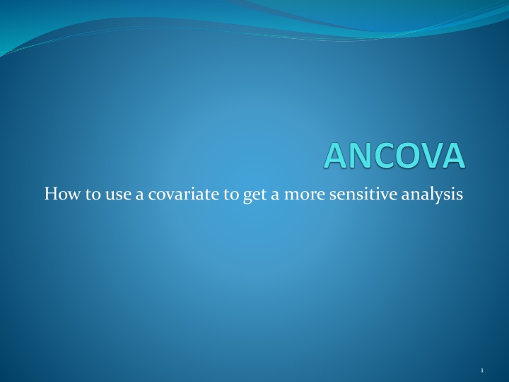 how to use a covariate to get a more sensitive n.w