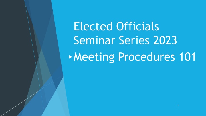 elected officials seminar series 2023 meeting n.w