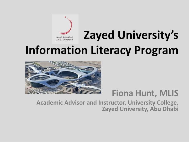 Zayed University Information Literacy Program Overview
