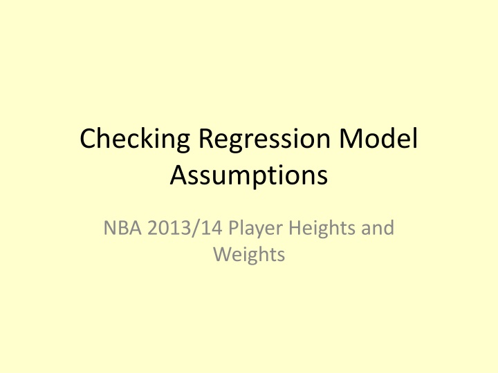 checking regression model assumptions n.w