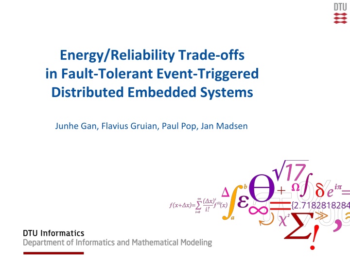energy reliability trade offs in fault tolerant n.w
