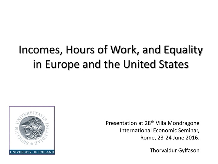 incomes hours of work and equality in europe n.w