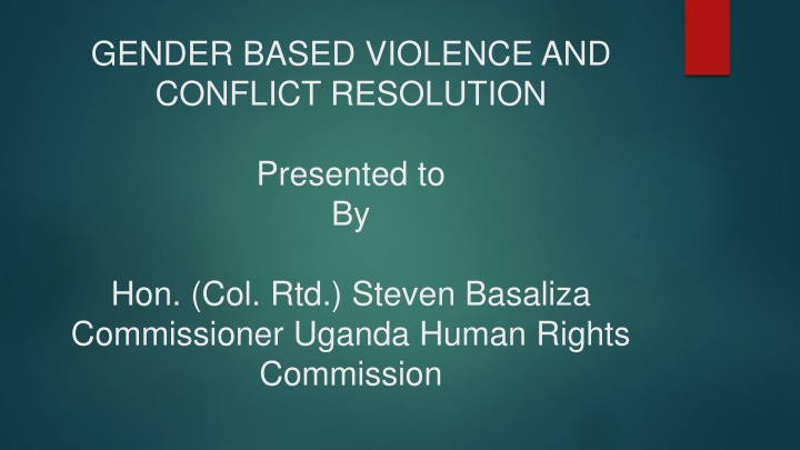 gender based violence and conflict resolution n.w